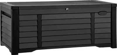 Produktbild von Famanu Aufbewahrungsbox 450 L - Wasserdichte Gartenbox für Außenbereich - Schwarz 141 x 66,8 x 59,9 cm
