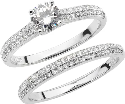 Productafbeelding van Bruidssieradenset voor dames, zilver 925 met zirconiumoxide, maat 58 (18.5); TRS22382RSQ