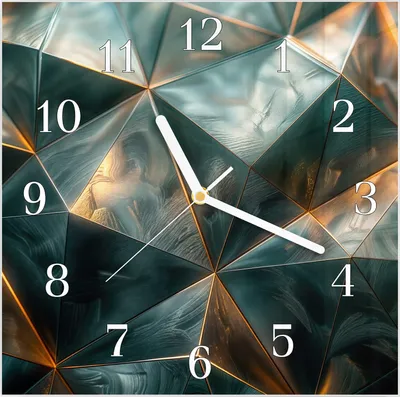 Produktbild von Wanduhr aus Glas mit Motiv Kunstvolle Geometrie- 30 x 30 cm - inkl. Aufhängesystem