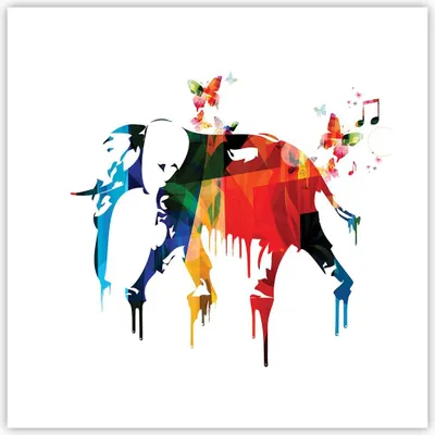 Produktbild von Poster - Poster ohne Rahmen - Elefant Tierwelt Fantasie - 40x40 cm - Wand Bild - Wanddeko - Wandbilder - Kunstposter - Wandposter - Bilder - Kunstdruck - Wanddekoration - Wandbild - P2XAC40x40-3079