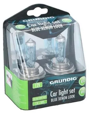 Zdjęcie produktu dla Zestaw (2 sztuki) białych żarówek halogenowych do reflektorów H4, 12 V — Grundig