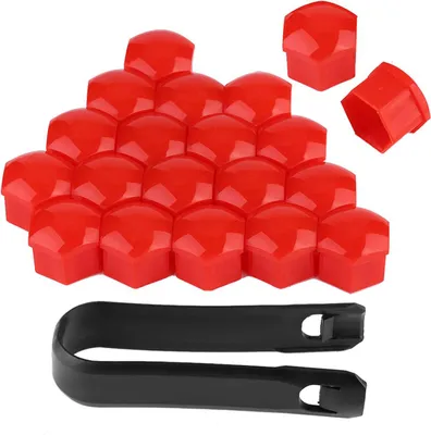 Produktbild von 20pcs 19mm Autoradmutter Kappen Auto Nubsthubschraubenabdeckung Bolzenfelgen Außenschutz (rot)