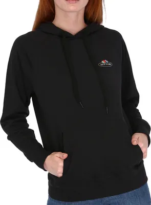 Produktbild von Fruit of the Loom leichter Damen Kapuzenpullover mit Vintage-Logo Farbe: schwarz Größe: S