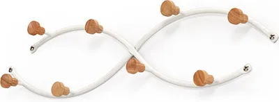 Immagine prodotto di Appendiabiti e ganci da parete, Anita White, 8 ganci, bianco, marrone