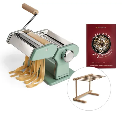 Productafbeelding van Pastamachine pastamaker pasta machine - RVS - 3 snijopzetstukken - Voor spaghetti, lasagne en tagliatelle