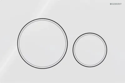 Image de Plaque deGeberit Sigma20 2 volumes en plastique, blanche, ronde, 1 pièce.