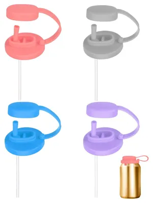 4 Silikondeckel für Dosen mit Strohhalm, auslaufsicher, 5,4 cm Ø