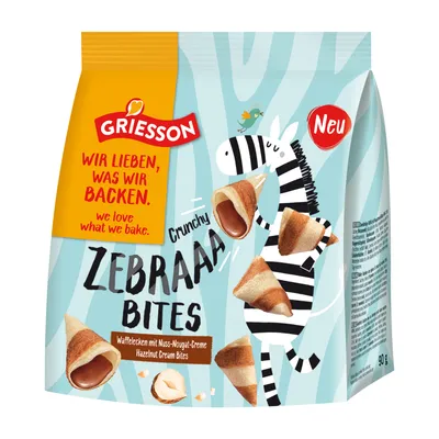 Image de Griesson De Beukelaer Bites Zebraaa fourrées à la crème de nougat 90g