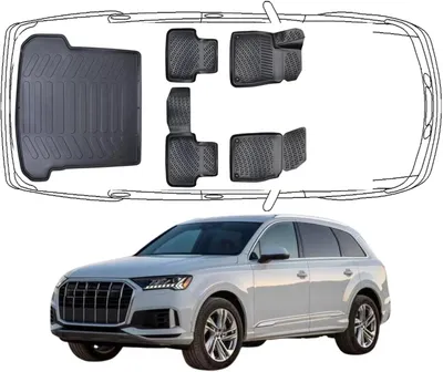 Produktbild von Fußmatten & Kofferraumwanne Set Kompatibel mit Audi Q7 2015 - 2024 4M