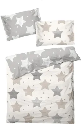 Produktbild von Traumschlaf Biber Wendebettwäsche Sterne beige 160x210 cm + 65x100 cm