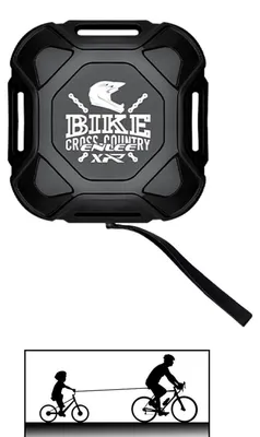 Produktbild von Mountainbike-Abschleppgurt für Kinder, automatisch einziehbar, 2.5m, Nylon, Schwarz, 100 kg