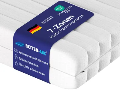 Produktbild von Betten-ABC KSP-500 XXL, Matratze in Härtegrad H4 Kaltschaummatratze in Härtegrad 4, Bezug waschbar, Größe: 80x200