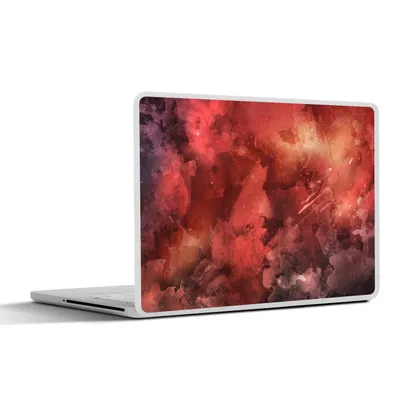 Produktbild von MuchoWow® Laptop Aufkleber Sticker Cover Aquarell - Abstrakt - Rot 31x22.5 cm - Laptop-Deko