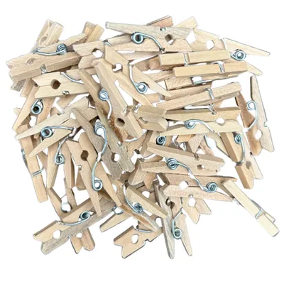 Produktbild von MiL4 50 Stück Holzklammern Natur – Mini Wäscheklammern aus Holz | 2,5 cm | Bastelklammern für Dekoration, DIY & Scrapbooking