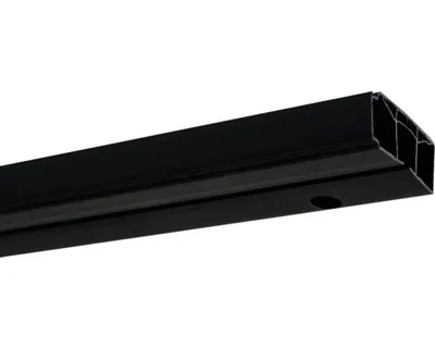 Produktbild von Kunststoff-Vorhangschiene Komplettset 4 mm schwarz 1-läufig 150 cm