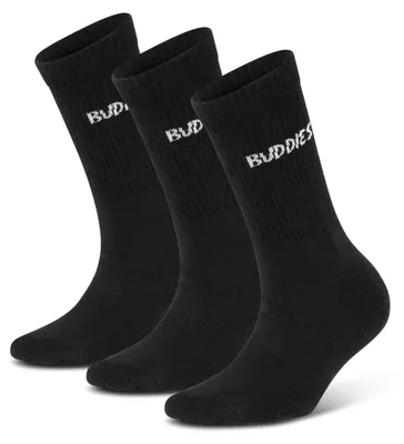 Produktbild von Socken Buddies, Classic Crew Buddies, Sportsocken, 3 Paar, schwarz, 42-44