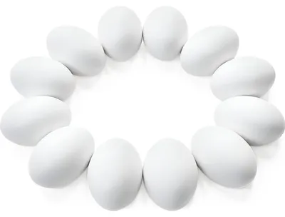 Productafbeelding van Houten eieren wit - Paaseieren om te beschilderen - 24 stuks - 6 cm