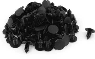Produktbild von 100stk.Kunststoff Nieten 8mm Loch Befestigungsclips  Dia Verschluss Push Clips Schwarz fuer Auto