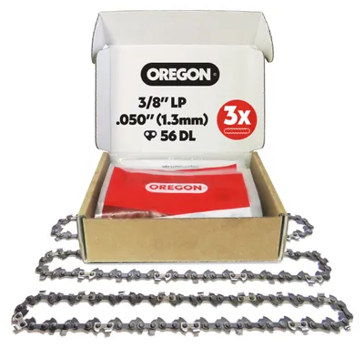 Produktbild von Oregon Sägekette für 40cm Schwert, 3/8" LP, 1,3mm Stärke, 56 Treibglieder – Nur Sägenketten, Größe 3er-pack