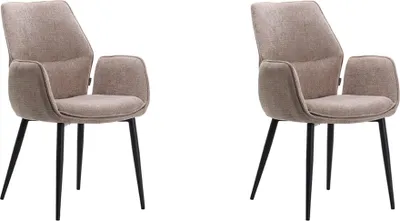 Produktbild von LABEL51 Esszimmerstuhl Morris – Taupe – Stoff