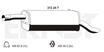 Produktbild von ERNST 313247 Endschalldämpfer für FORD FUSION (JU) Auspuff