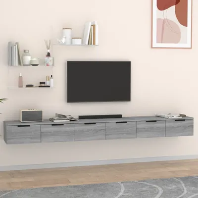 Produktbild von Maison Exclusive - Wandschränke 2 Stk. Grau Sonoma 102x30x20 cm Holzwerkstoff
