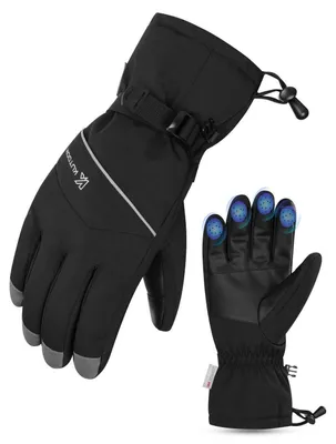 Produktbild von Skihandschuhe Herren Damen Warm Wasserdicht Winddicht Touchscreen L Grau