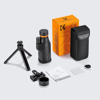 Produktbild von Monokular - 12x50 Fernrohr - BAK4 Prisma - FMC HD-Optik - IP66 wasserdicht - mit Smartphone Halterung und Stativ