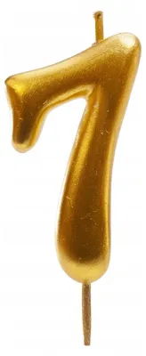 Produktbild von DeKora Zahl-Kerze 7 goldfarben metallic 5,5 cm