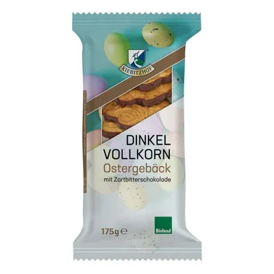 Obrázok produktu pre Celozrnné špaldové veľkonočné sušienky s čokoládou 175g