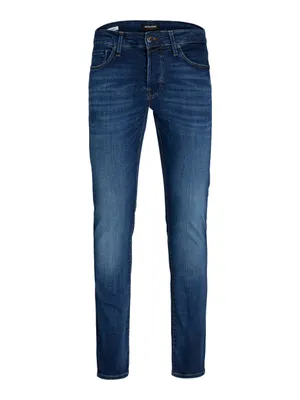 Produktbild von Jack & Jones 12133074, Blau, Jeans, Baumwolle, Elasthan, Nicht bleichen, Nicht im Wäschetrockner trocknen, Feinwäsche (30°C)