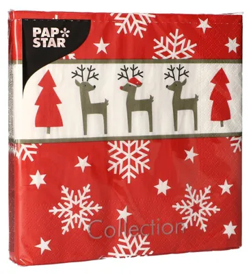 Zdjęcie produktu dla PAPSTAR 88177 PAPSTAR Weihnachts-Motivservietten "Rudi"