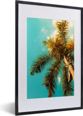 Produktbild von MuchoWow® Gerahmtes Poster Palme - Sommer - Tropisch 40x60 cm - Poster mit Schwarzem Bilderrahmen Wandposter Rahmen Foto Bilder - Poster in Rahmen