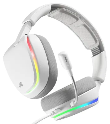 Produktbild von Glorious Gaming Glorious GHS Eternal RGB – Stereo-RGB-Gaming-Headset für PC, PS5, PS4, Switch – speziell abgestimmten Treiber, verstellbares abnehmbares Mikrofon, USB-C – langlebig, ganztägiger Tragekomfort – Weiß, Kabelgebunden, Gaming, Kopfhörer, Weiß