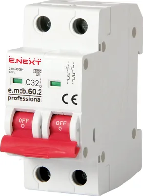 Produktbild von E.NEXT p042020 Leitungsschutzschalter Sicherung PRO 2P C 32A 6kA 230/400V AC