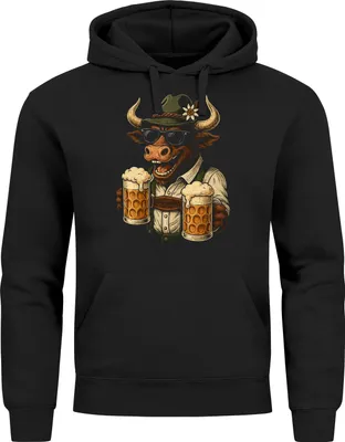 Produktbild von Hoodie Herren für das Ochse Maßkrüge Bier Trachtenlook Ersatz Tracht Pullover Volksfest Bierfest Outfit Spruch Lustig Moonworks®