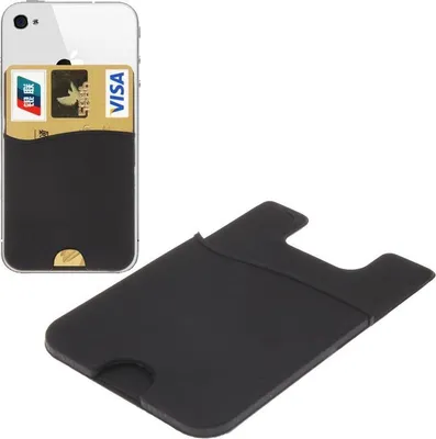 Image de CHPN - Support pour cartes - Étui pour cartes téléphoniques - Universel - Silicone noir. Support pour cartes - Étui à cartes - Accessoire pour téléphone