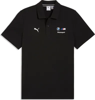 Produktbild von BMW M Motorsport Poloshirt Essential Logo Puma, Offizieller Fanartikel, Schwarzes Polo mit BMW M Logo, 100% Baumwolle