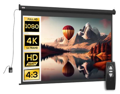 Produktbild von HOMCOM 4:3 Beamer Leinwand Elektrisch 203 x 152cm Projektionsleinwand Schwarz