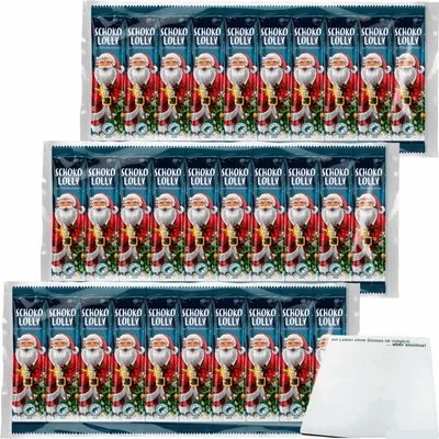 Produktbild von Gut & Günstig Weihnachts-Schoko-Lolly Vollmilch 3er Pack (30 Stück, 3x150g Packung) + usy Block