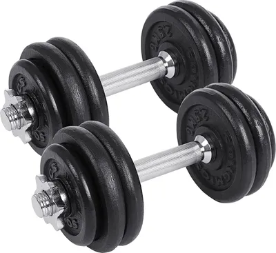 Produktbild von SONGMICS Hanteln, Hantelset aus Gusseisen, 2 x 15 kg, verstellbar, für Männer und Frauen, Workout, Fitnesstraining, Gewichtheben für Zuhause