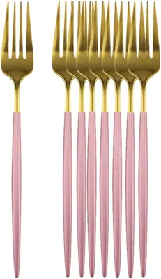Produktbild von Besteckset mit 8 Menügabeln aus Edelstahl in Roségold