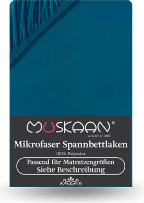 Produktbild von Mikrofaser Spannbettlaken 180x200 cm - 200x220 cm + 40 cm Boxspringbett Laken petrol