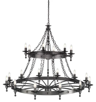Produktbild von Elstead Warwick Kronleuchter E14 18-fach Graphit Schwarz,  UK