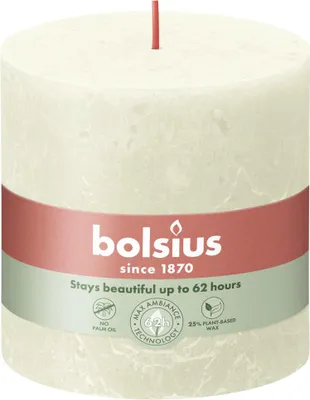 Produktbild von Bolsius Rustik Shine, Zylinder, Cremefarben, 62 h, 1 Stück(e)