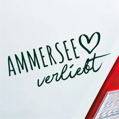 Produktbild von Auto Aufkleber Ammersee verliebt Herz See Sea Liebe Car 19x7 cm Dunkelgrün Sticker Heckscheibenaufkleber