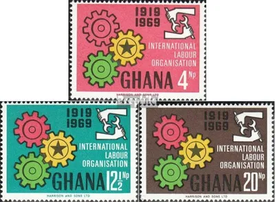 Produktbild von Briefmarken Ghana 1970 Mi 386A-388A (kompl.Ausg.) postfrisch ILO