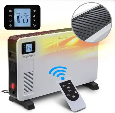 Produktbild von Heidenfeld Konvektorheizung EK100 | 2.300 Watt  - Überhitzungsschutz - Timer - LCD-Display - Standgerät oder Wandmontage - Tragegriff - Bis 40 m²