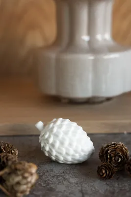 Produktbild von Storefactory Zapfen Bergvik Herbstdeko small in weiß