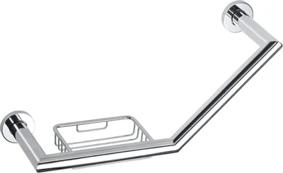 Produktbild von BOMEGA Wannengriff mit Seifenkorb Messing Chrom poliert 440x220x130 mm für Bad & WC >> zum Bohren